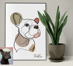 Colourful Line Art Pet Portrait