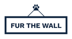 Logo for 'Fur the Wall' with a paw print icon on a white background